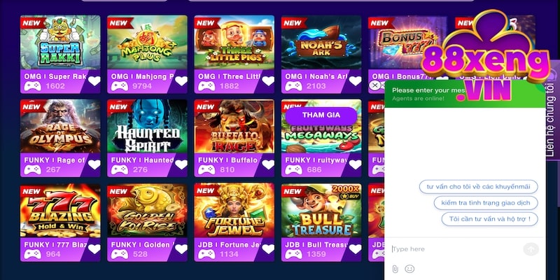 Xeng88 hỗ trợ người chơi tận tâm, nhiệt tình